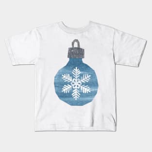 Bauble - Blue small snowflake Kids T-Shirt